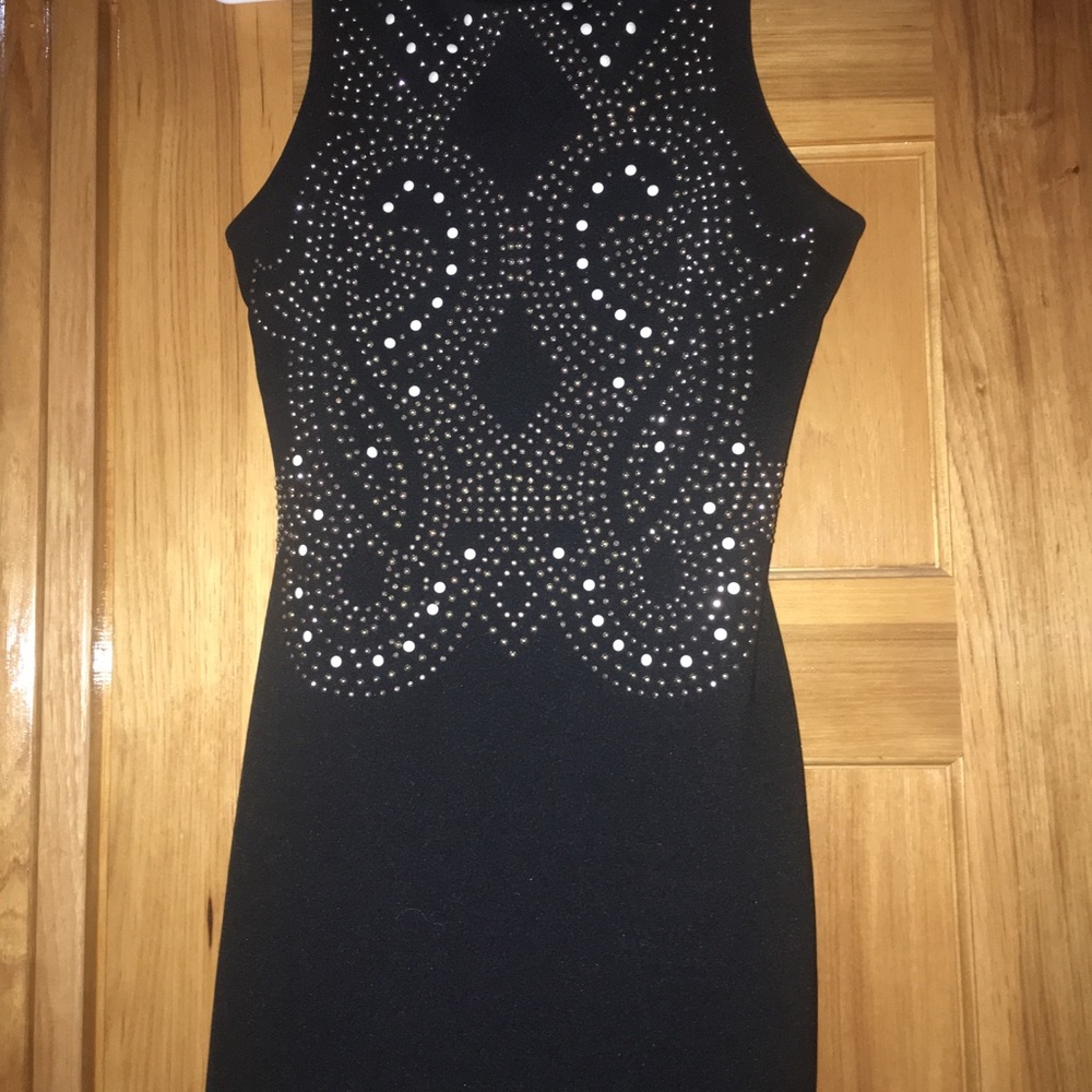 Black Top Shop Dress with Embellishments..